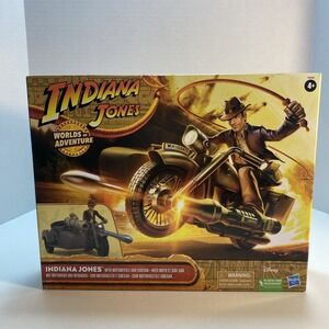 Indiana‎ Jones Worlds Of Adventure Indy Motorcycle Sidecar Set Disney Movie NEW